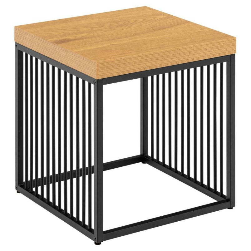 Stolik loft Actona Strington | 40x40cm | Dąb/Czarny
