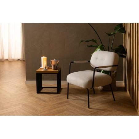 Stolik loft Actona Strington | 40x40cm | Dąb/Czarny