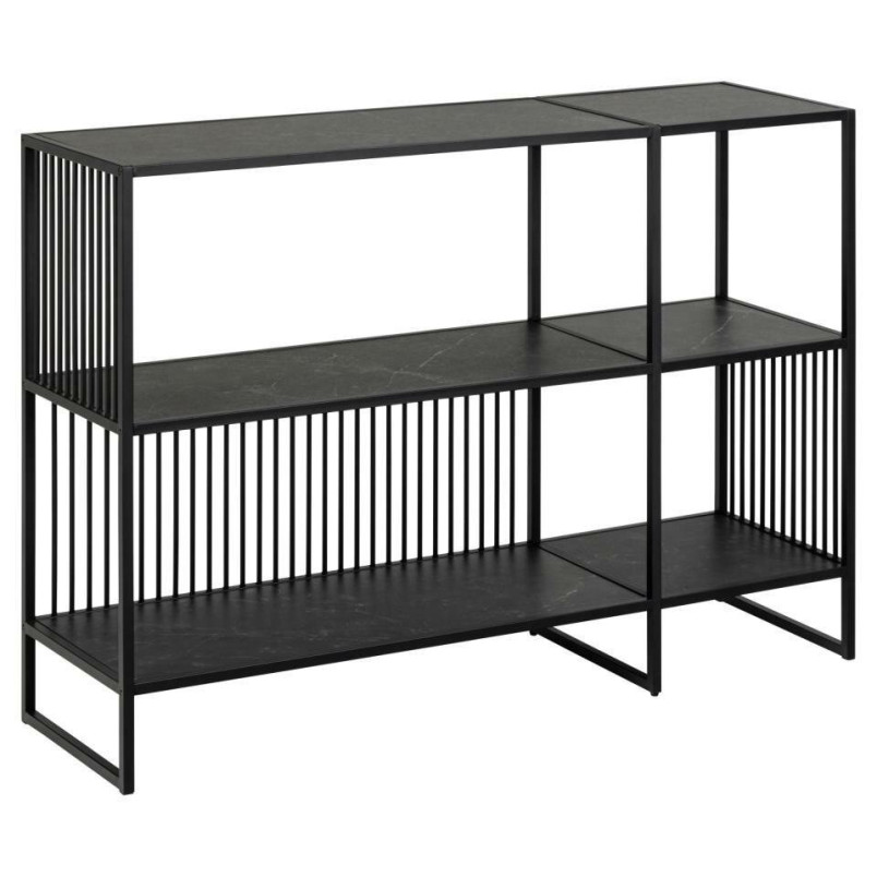 Regał loft Actona Strington 120x83cm czarny | Stylowe półki