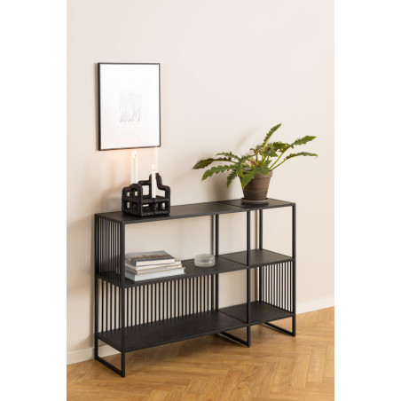 Regał loft Actona Strington 120x83cm czarny | Stylowe półki