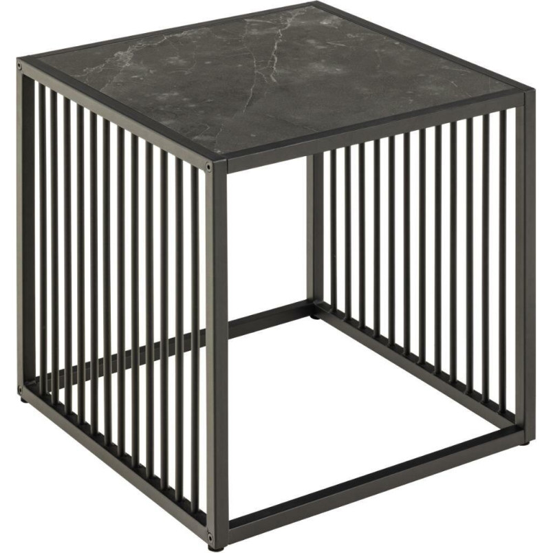 Stolik loft Actona Strington 40x40 czarny marmur - Stylowy i funkcjonalny