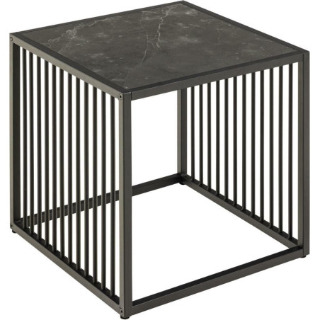 Stolik loft Actona Strington 40x40 czarny marmur - Stylowy i funkcjonalny