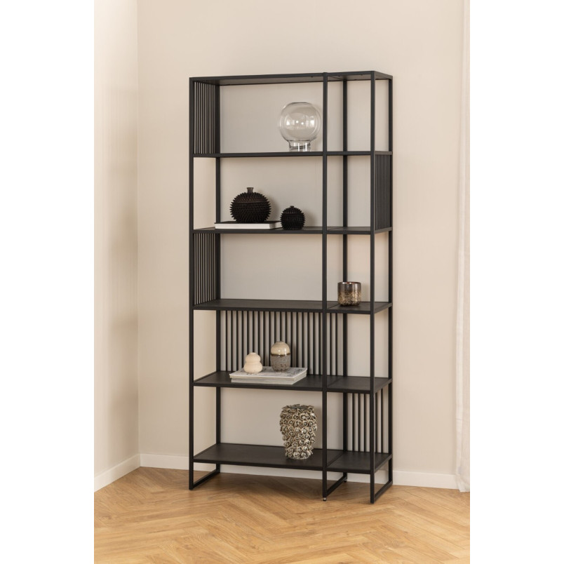 Regał loft Actona Strington 85x185cm czarny - Stylowe przechowywanie