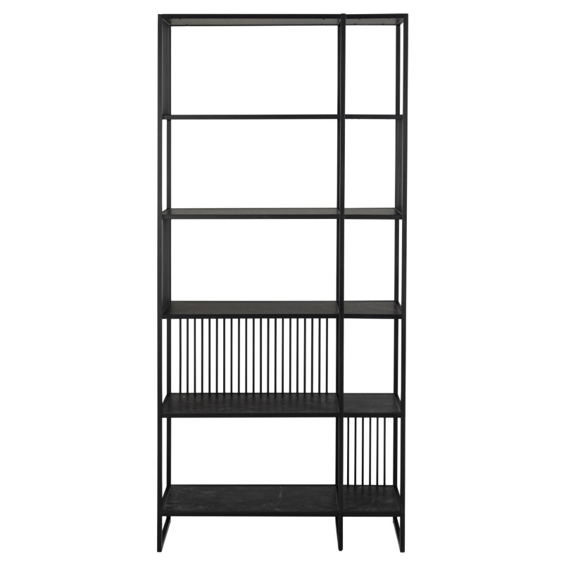 Regał loft Actona Strington 85x185cm czarny - Stylowe przechowywanie