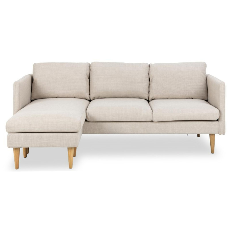 Sofa narożna Milly Actona | Beżowa, drewniane nóżki | Komfort i styl