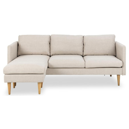 Sofa narożna Milly Actona | Beżowa, drewniane nóżki | Komfort i styl