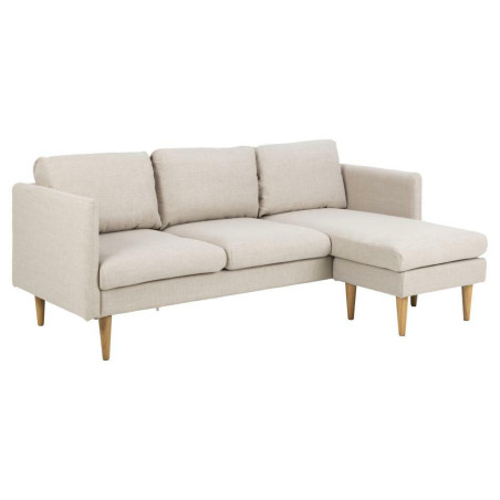 Sofa narożna Milly Actona | Beżowa, drewniane nóżki | Komfort i styl