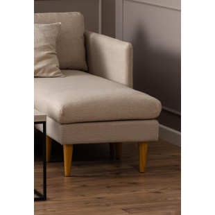 Sofa narożna Milly Actona | Beżowa, drewniane nóżki | Komfort i styl