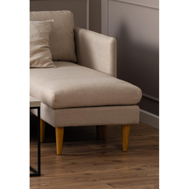 Sofa narożna Milly Actona | Beżowa, drewniane nóżki | Komfort i styl