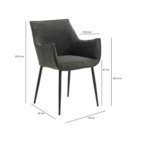 Fotel tapicerowany Bonita szary Actona | Komfortowy design