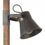 Lampa podłogowa industrialna Plow | Czarna stal i drewno | Brilliant