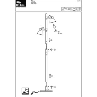 Lampa podłogowa industrialna Plow | Czarna stal i drewno | Brilliant