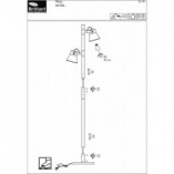Lampa podłogowa industrialna Plow | Czarna stal i drewno | Brilliant