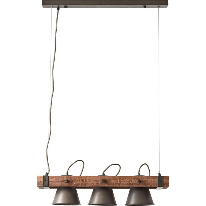 Lampa Wisząca Industrialna Brilliant Plow III | Drewno i Stal