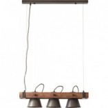 Lampa Wisząca Industrialna Brilliant Plow III | Drewno i Stal