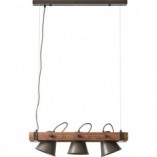 Lampa Wisząca Industrialna Brilliant Plow III | Drewno i Stal
