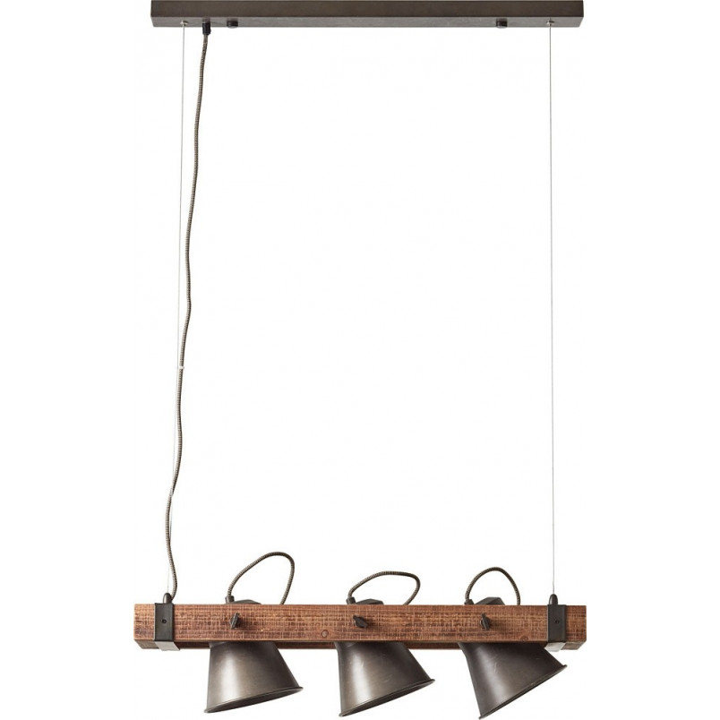Lampa Wisząca Industrialna Brilliant Plow III | Drewno i Stal