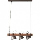 Lampa Wisząca Industrialna Brilliant Plow III | Drewno i Stal