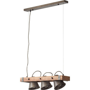 Lampa Wisząca Industrialna Brilliant Plow III | Drewno i Stal