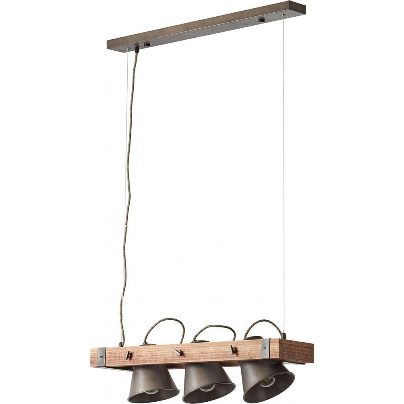 Lampa Wisząca Industrialna Brilliant Plow III | Drewno i Stal