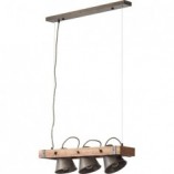 Lampa Wisząca Industrialna Brilliant Plow III | Drewno i Stal