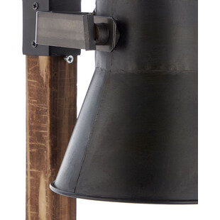 Lampa biurkowa industrialna Plow | Czarna stal / Drewno | Brilliant
