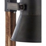 Lampa biurkowa industrialna Plow | Czarna stal / Drewno | Brilliant