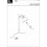 Lampa biurkowa industrialna Plow | Czarna stal / Drewno | Brilliant