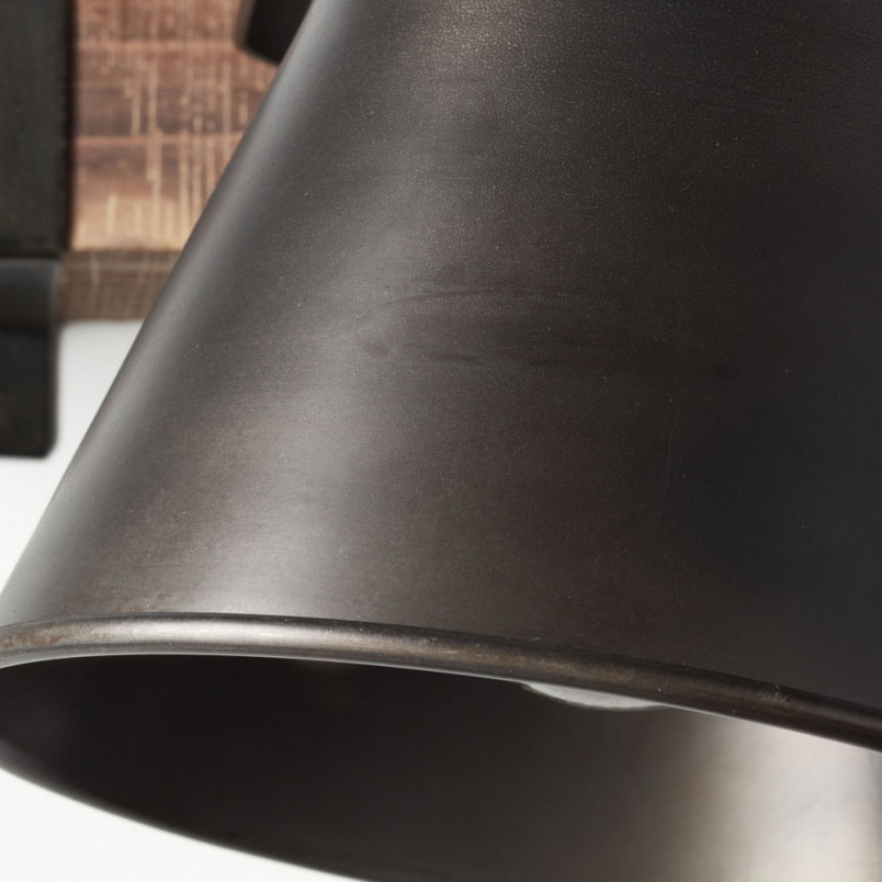 Kinkiet industrialny z drewnem Plow | Czarna stal Brilliant