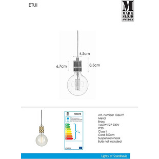 Lampa wisząca "żarówka" mosiądz Markslojd | Sklep z lampami