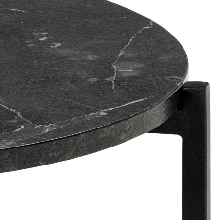 Stolik boczny Actona Lamoine | Czarny marmur, 40cm