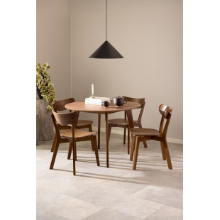 Stół okrągły Roxby Actona | Fornirowany, 105cm, Orzech