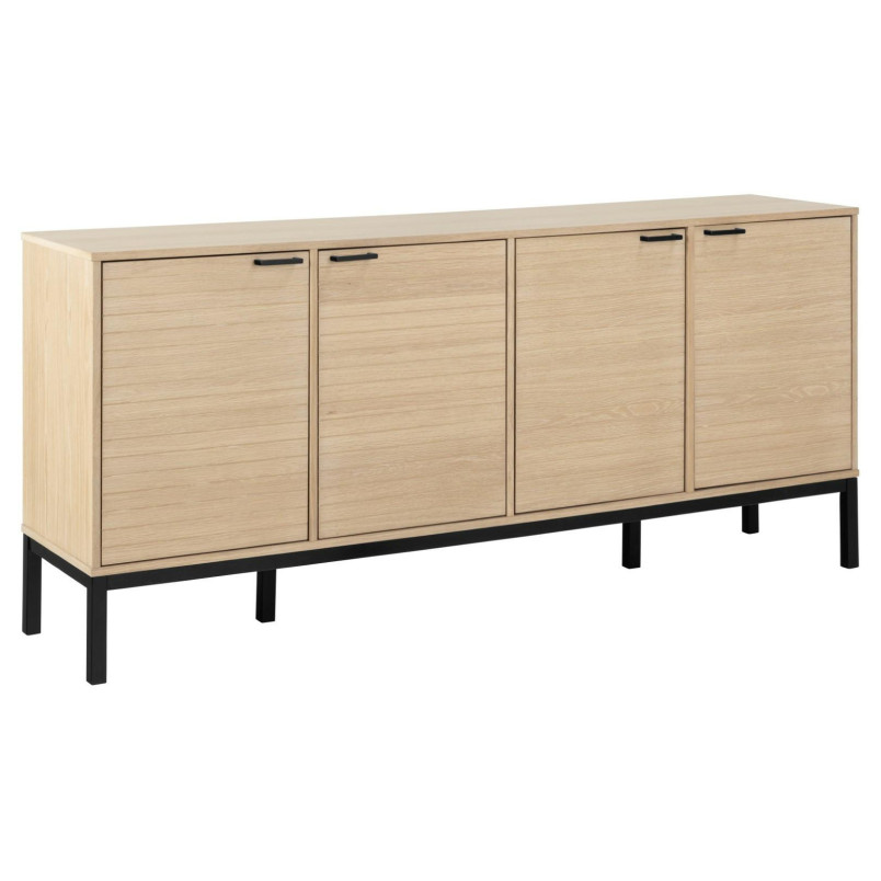 Komoda Actona Kensington | 180x80cm | Dąb Bielony/Czarny