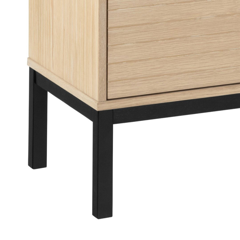 Komoda Actona Kensington | 180x80cm | Dąb Bielony/Czarny