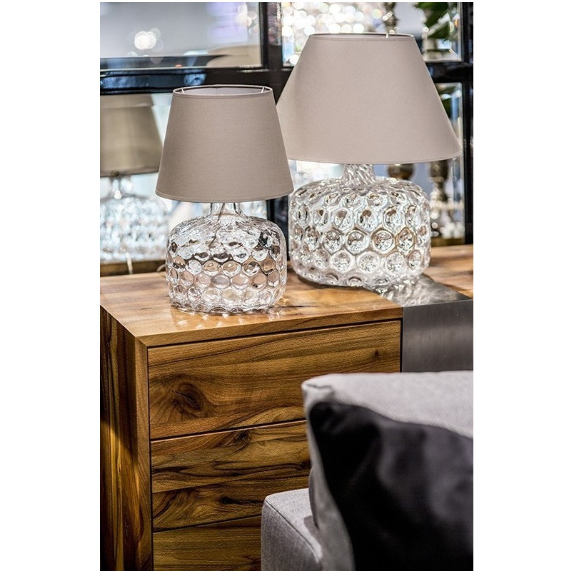 Lampa stołowa szklana Paris szara - 4Concepts | Elegancki design