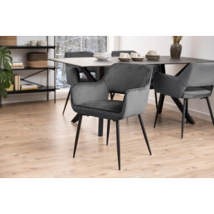 Krzesło Actona Ranja - Elegancki design | Szare, z podłokietnikami