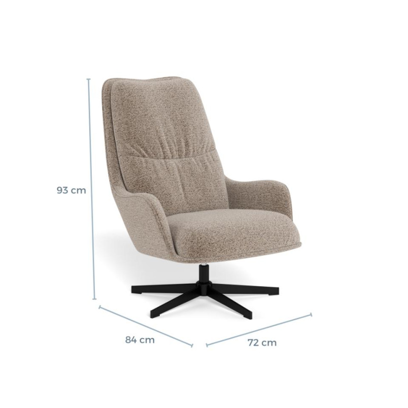 Fotel obrotowy Actona Bosley beżowy | Skandynawski design