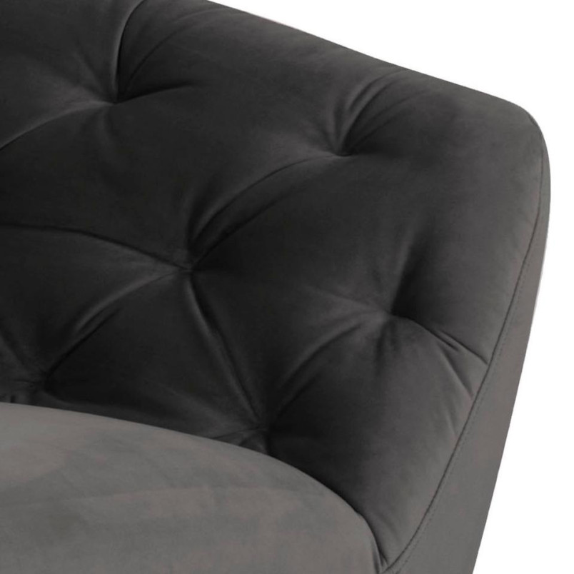 Sofa welurowa 3-osobowa Actona Ria - Szara, Nowoczesny Design