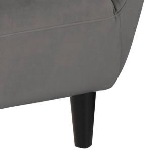 Sofa welurowa 3-osobowa Actona Ria - Szara, Nowoczesny Design