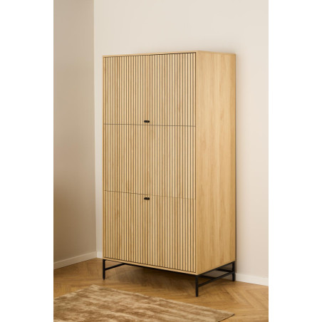 Szafa Albany Actona | Ryflowana, 99cm, Dąb Naturalny - Kup Teraz!