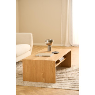 Stolik fornirowany Actona Arlon | Japandi, półka, 120x60cm