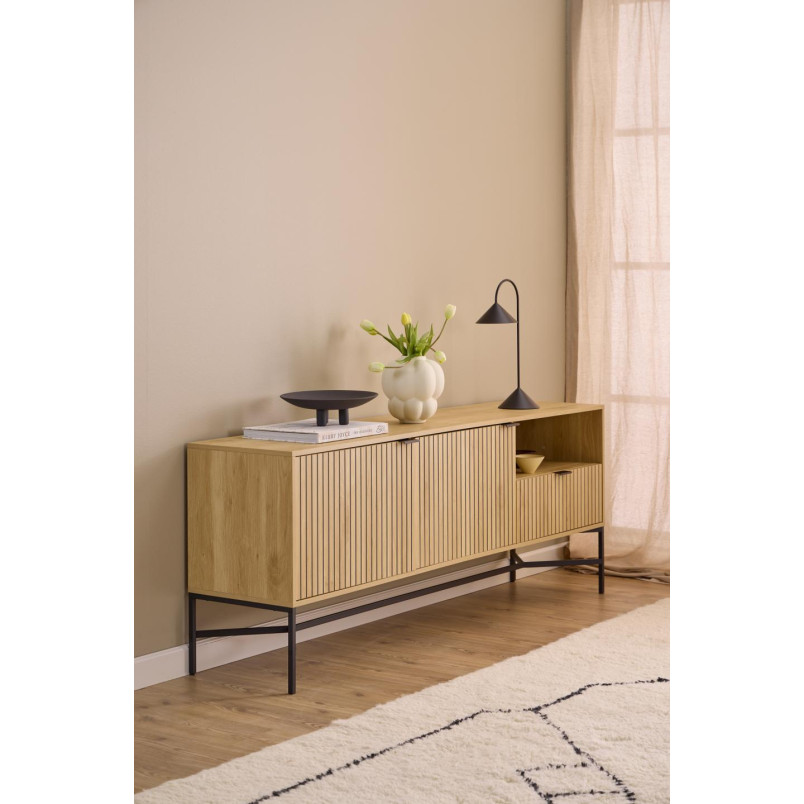 Szafka RTV Actona Jaipur | Dąb Czarny | 176x45cm