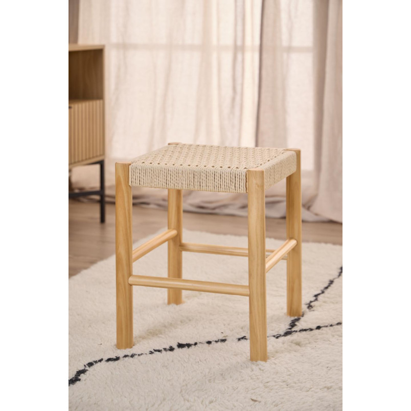 Stołek drewniany Actona Alvin | Naturalny design, 45cm