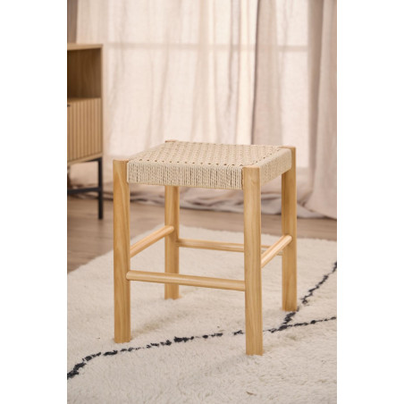 Stołek drewniany Actona Alvin | Naturalny design, 45cm