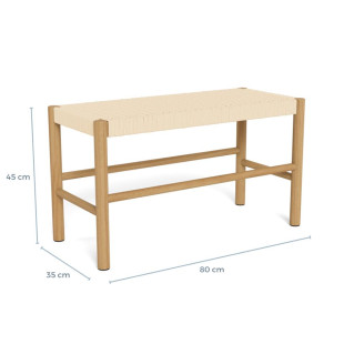 Ławka drewniana Actona Alvin | Naturalny design, 80x45cm