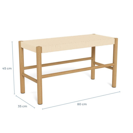 Ławka drewniana Actona Alvin | Naturalny design, 80x45cm