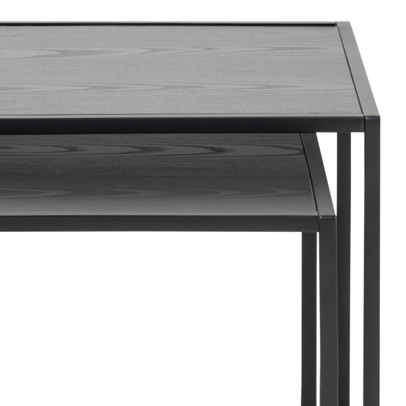 Zestaw stolików kawowych Seaford czarny Actona | Elegancki Design