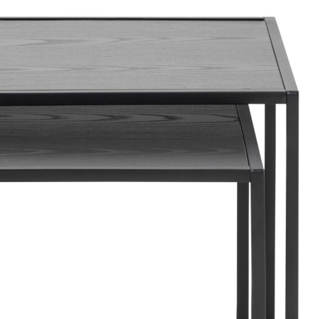 Zestaw stolików kawowych Seaford czarny Actona | Elegancki Design