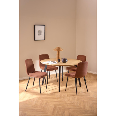 Stół okrągły Actona Cadiz | Dąb/Czarny | 120cm