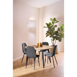 Stół okrągły Actona Cadiz | Dąb/Czarny | 120cm